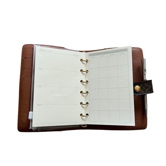 Fits Louis Vuitton PM Agenda Planner Monthly Wkly Refill Paper Mini Pencil Pouch - Picture 2 of 3